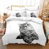 Cute Cat Printed Bedding Set 3d Duvet Cover Set with Pillowcase Bedclothes Twin Full Queen King Size for Bedroom Decor 2/3pcs