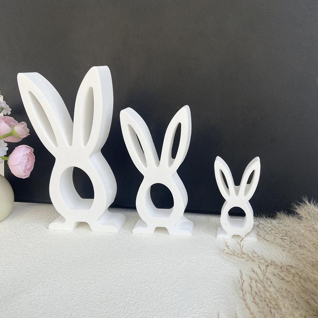 Rabbit Candle Holder Mold Easter Bunnies Resin Mold for DIY Candle Holder Tealight Holder Easter Decor Gypsum Ornament