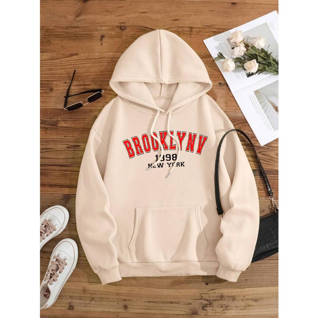 Свитшот Brooklyn 1898 New York City USA с капюшоном, осенние толстовки с круглым вырезом, простые свободные мужские топы