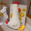 Small yellow chicken throw pillow plush toy doll yellow chick doll girl bed sleeping leg rag doll