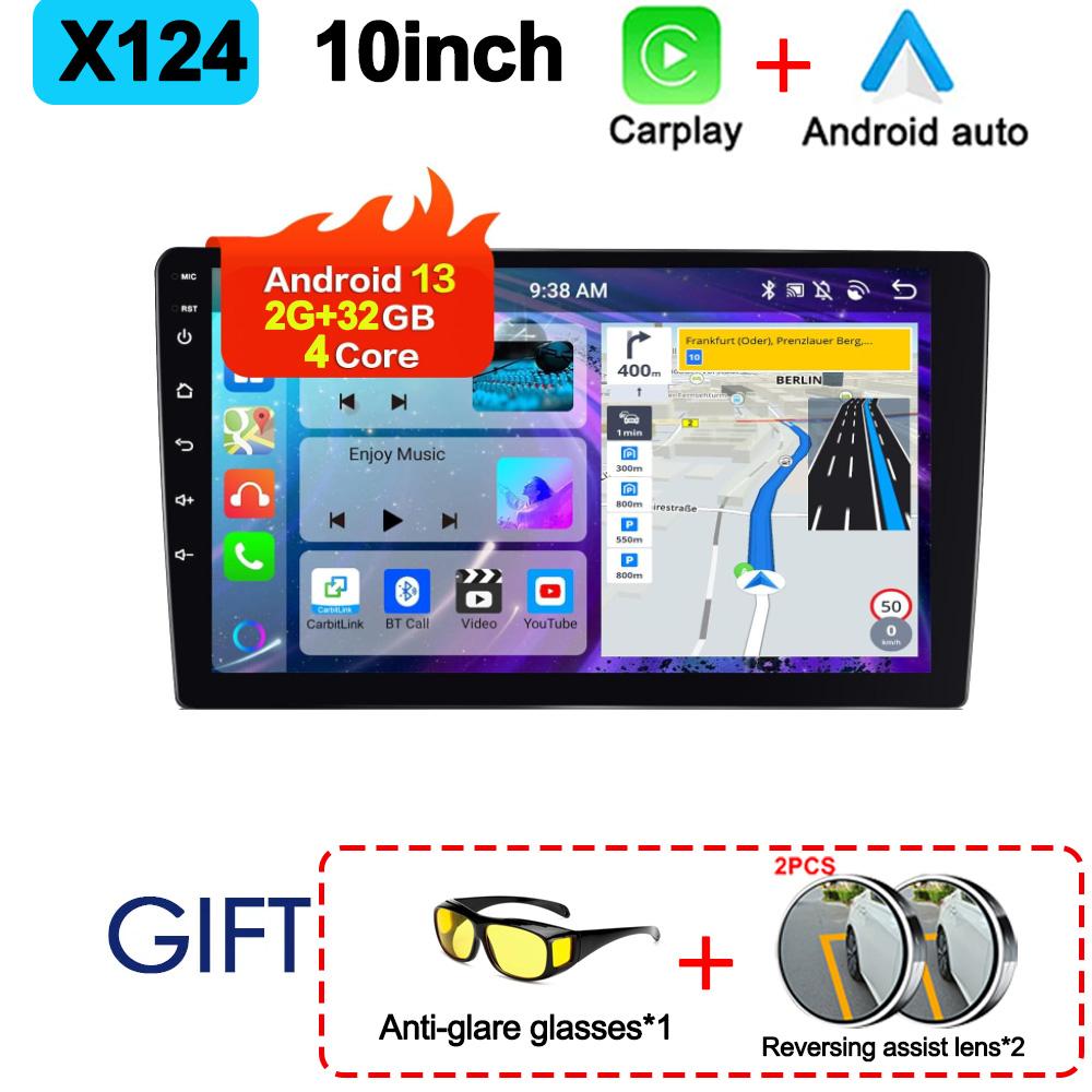 Android13 Автомобильный Радио Стерео 7.9.10 дюймов GPS Приемник Плеер 2G+32G CarPlay Android Auto WIFI/FM 2 din Радио Мультимедийный Плеер