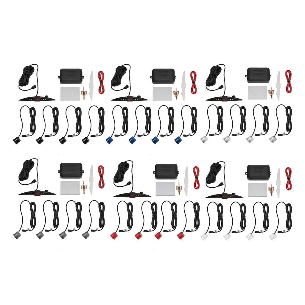 Car Reverse Backup Radar System 4 Parking Sensors LED Display Buzzer Beep Alarm Indicator for Safe D