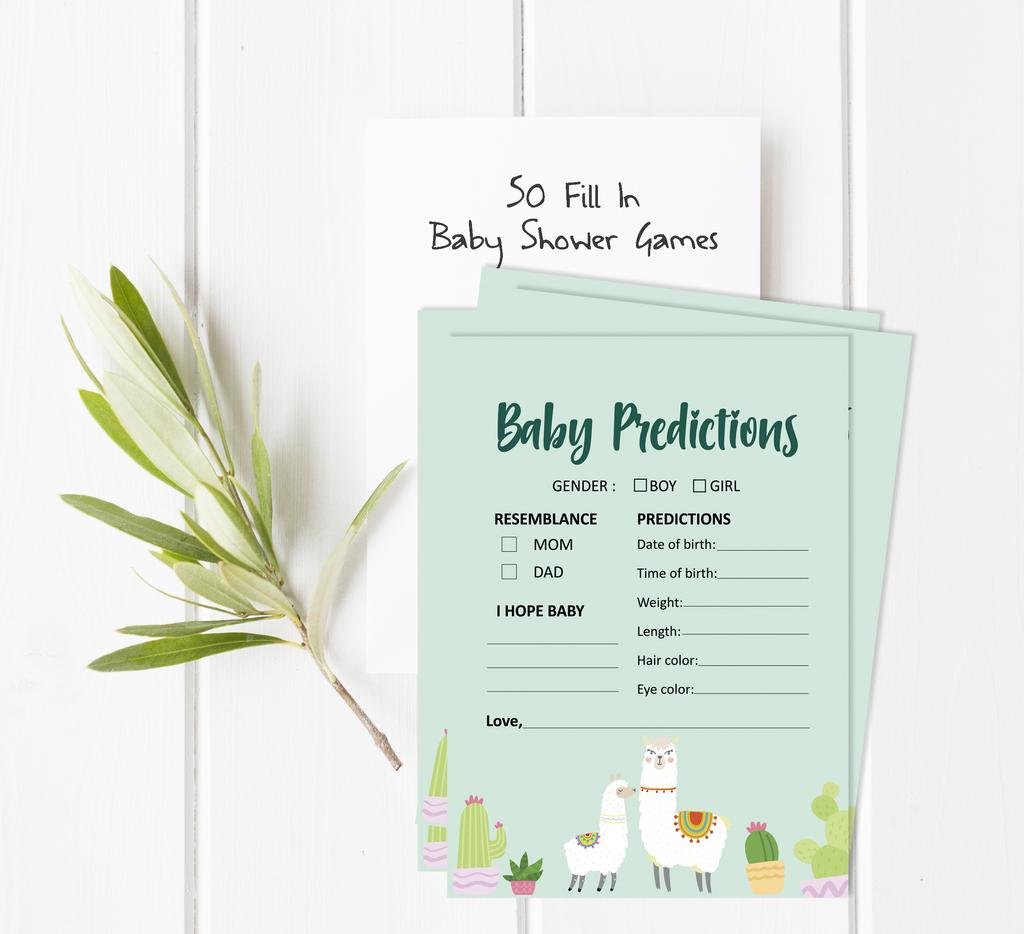 Inkdotpot Игровой набор для вечеринки по случаю рождения ребенка из 50 игр BabyA AlphabetA ABCA с ламой и нейтральной гендерной вечеринкой