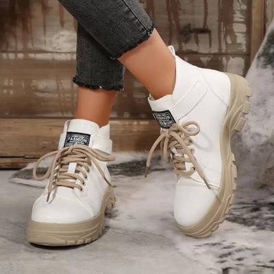 2024 Высококачественная женская обувь на шнуровке спереди, женские ботинки, модные круглые носки, современные ботинки, женская горячая распродажа, ботильоны больших размеров