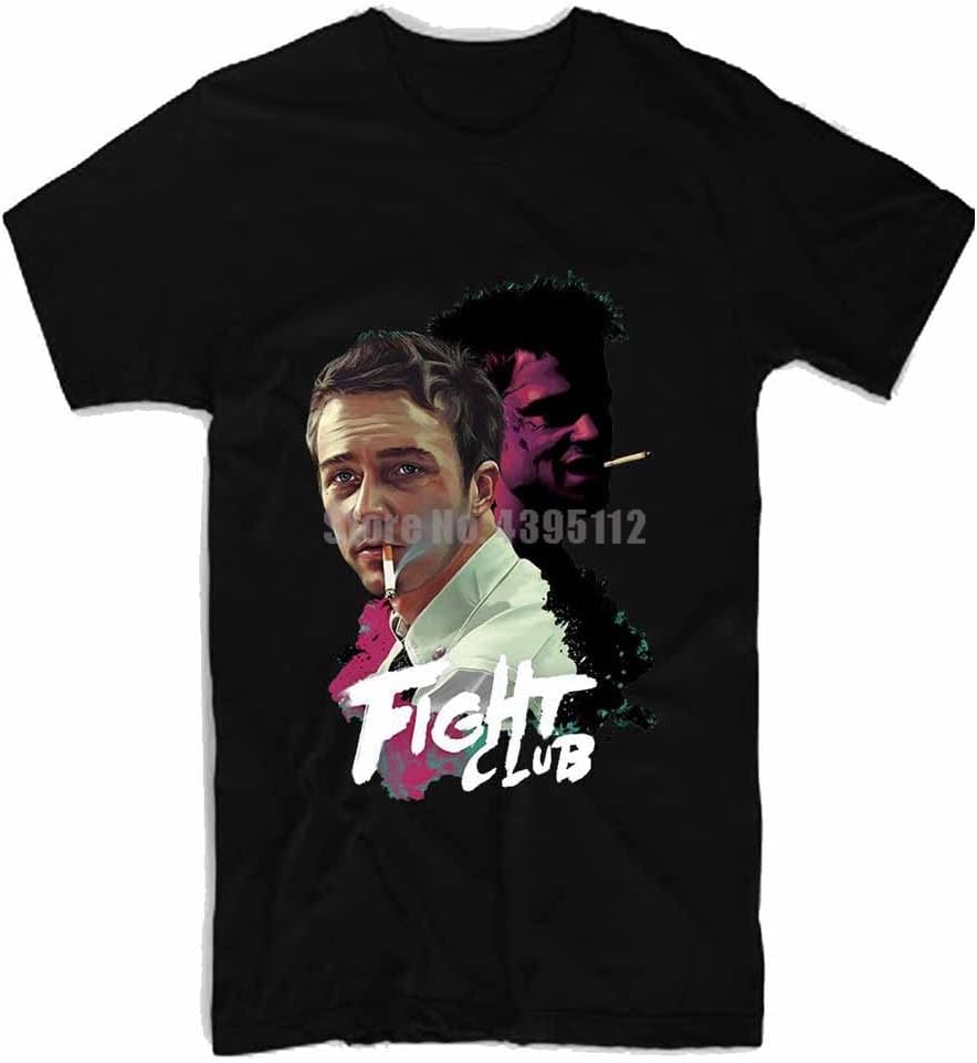 Fight Club Movie Poster Man Rock Tshirt Body Tshirt Mens Harajuku Tshirts Techno Tshirt USSR Clothes Ldvwuu