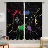 2 Pcs Game Controller Curtains Multicolor Graffiti Style Living Room Bedroom Window Decorative Curtains