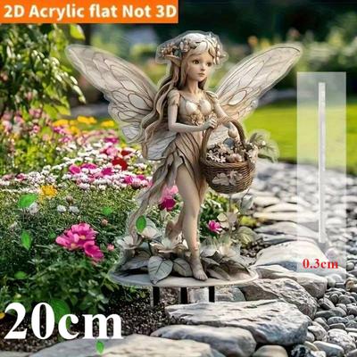 Богемский хрустальный эльф, 2D плоский акрил, уличное украшение, подходит для садов, газонов, подарков, Рождества, Хэллоуина