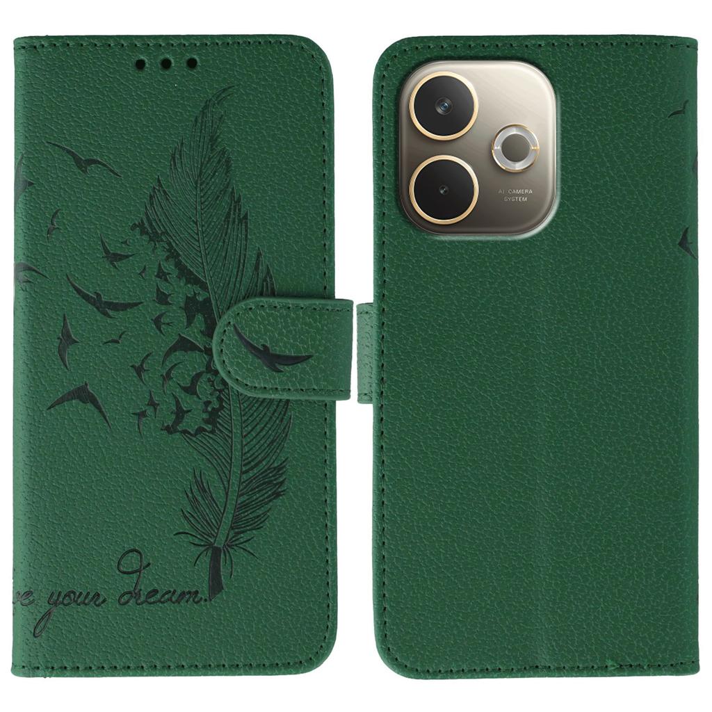 Для Oppo A5 Pro 5G (Глобальный) Чехол Кожаный кошелек с тиснением пера Чехол для телефона