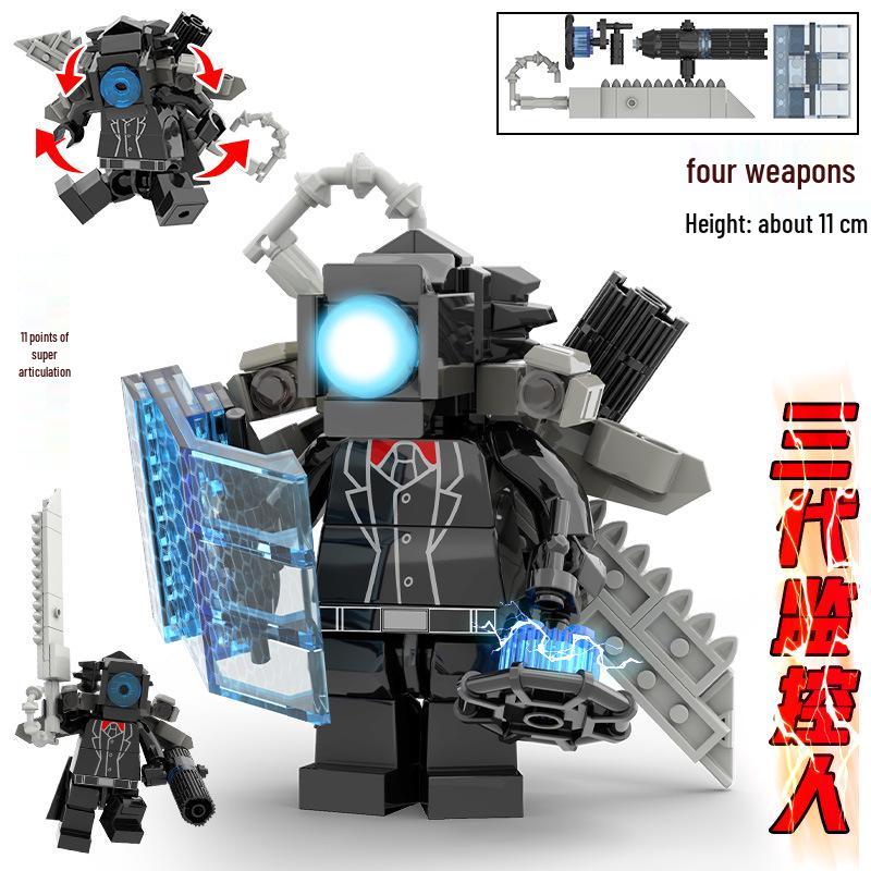 2024 Шарнирный Монитор-Человек для LEGO-совместимых Скибиди Туалет Фигурки Строительные Наборы