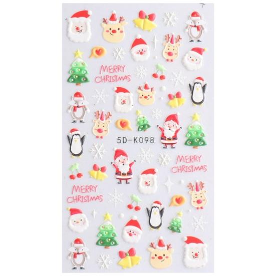 1 Sheet Christmas Designs Art Snowflake Sticker Festive Santa Nail Elk Safe Easy To