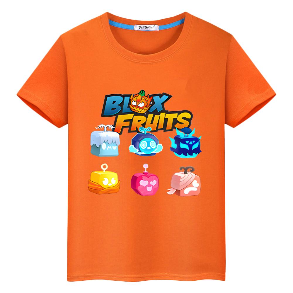 Новая футболка Game Blox Fruits для детей, мальчик 10 лет, 100% хлопок, короткие топы, футболки y2k one piece anime, футболка pride, детская одежда для девочек