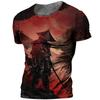 New Samurai T-shirt 3D Printed Short Sleeve Samurai Shirt Casual Retro Men's T-shirt Plus Size Retro Men's Clothing