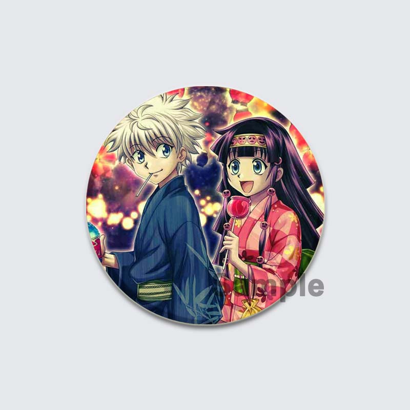 32/44/58 мм Фанаты Коллекции Аниме Hunte Hunte Брошь Gon Killua Kurapika Leorio Эмалевая булавка Рюкзак Воротник Значок Мультфильм Ювелирные изделия Подарки