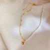 Niche Sense of Natural Freshwater Pearl Асимметричное ожерелье с подвеской в виде ключицы и цепочкой Love для женщин