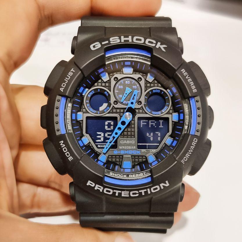Casio G-Shock World Time Alarm GA-100-1A2 Мужские часы GA-100