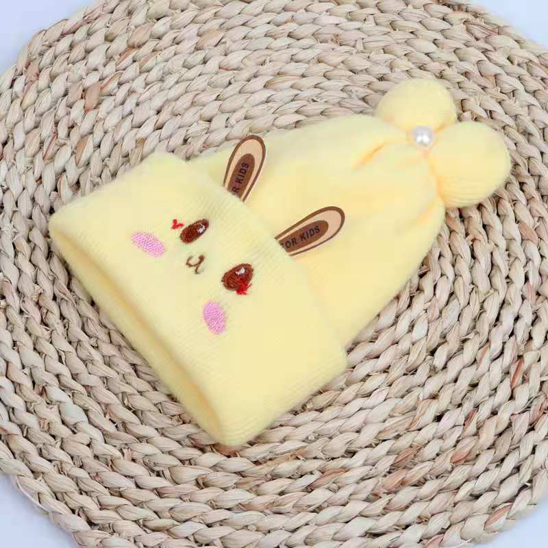 0-6 Months Newborn Fetal Cap Thickened Baby Hat Autumn and Winter Knitted Double-layer Woolen Hat Thermal Pullover Hat