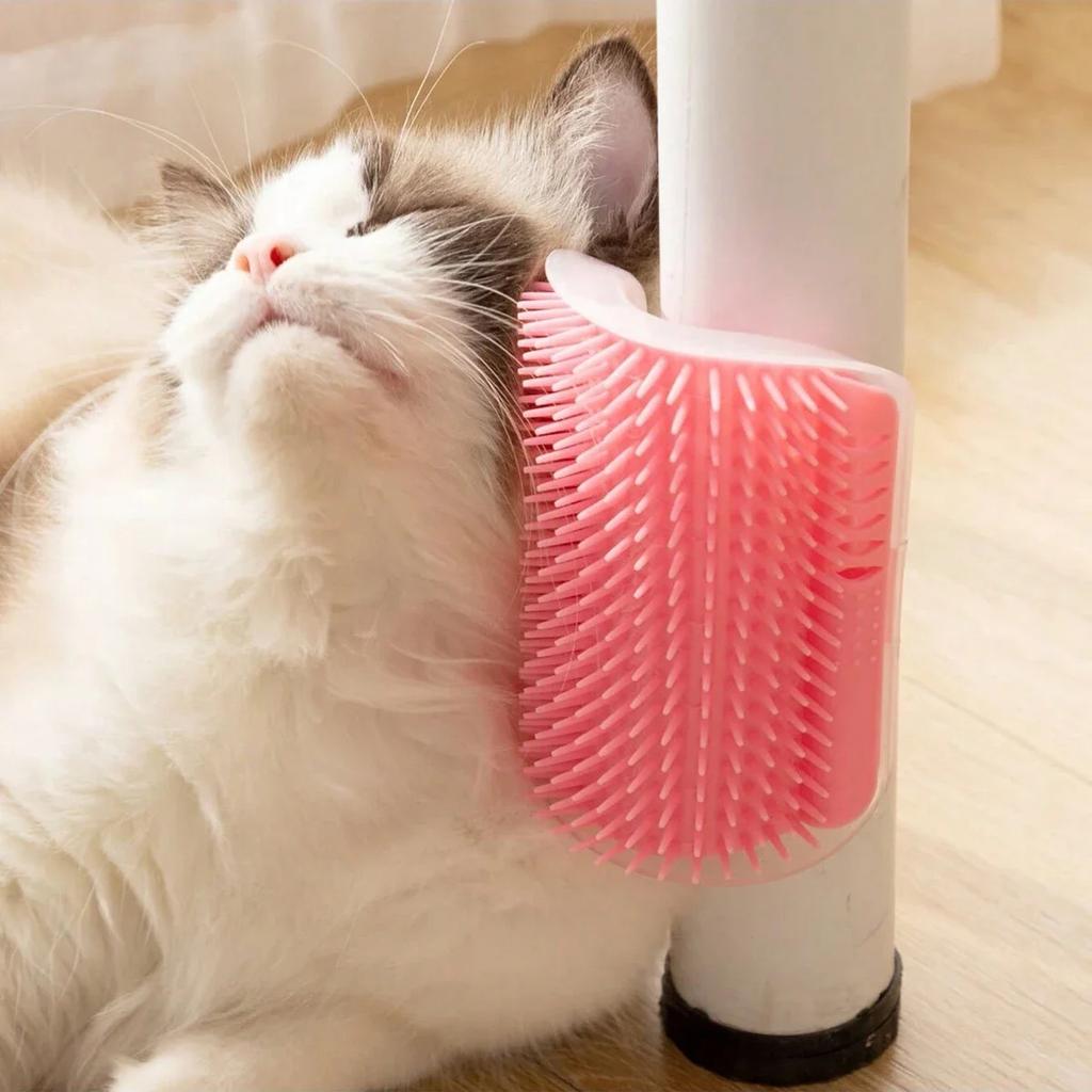 Pet Brush Comb Play Cat Toy Softer Cat Self Groomer Massage Comb with Catnip Cat Face Scratcher for Kitten Puppy Cat Accessories