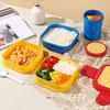Взрослый бенто-бокс с двумя штабелируемыми герметичными отделениями, без БФА, контейнер для хранения еды, ланч-бокс, безопасен для микроволновой печи и посудомоечной машины, контейнер для приготовления еды