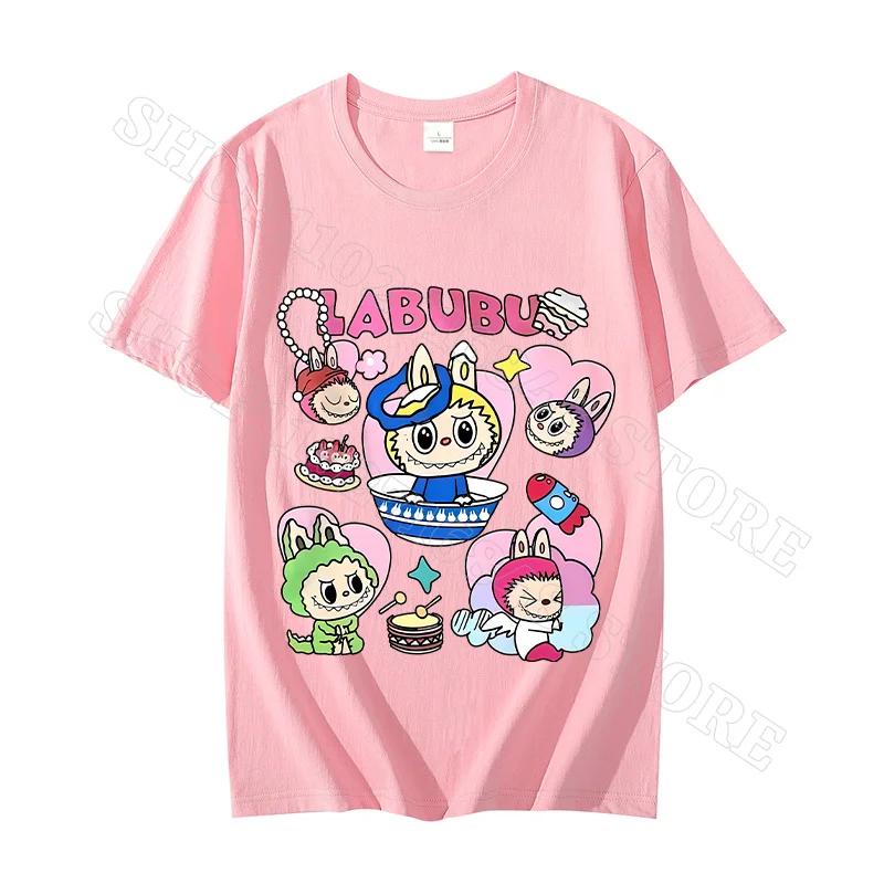 Labubu Унисекс Одежда Женская Футболки Милая Одежда Мультфильм Аниме Графический Принт Футболка Крутые Удобные Топы Подарок Для Вечеринки Унисекс