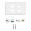 4 Port Wall Plate HD Multimedia Interface F Type USB3.0 Cat6 Home Wiring Faceplate for HDTV