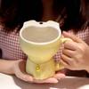 Мультяшная Животная Кружка С Открытым Ртом Керамическая Фарфоровая Кошка Кролик Медведь Кофейная Чайная Кружка С Ручкой Кружка Для Завтрака