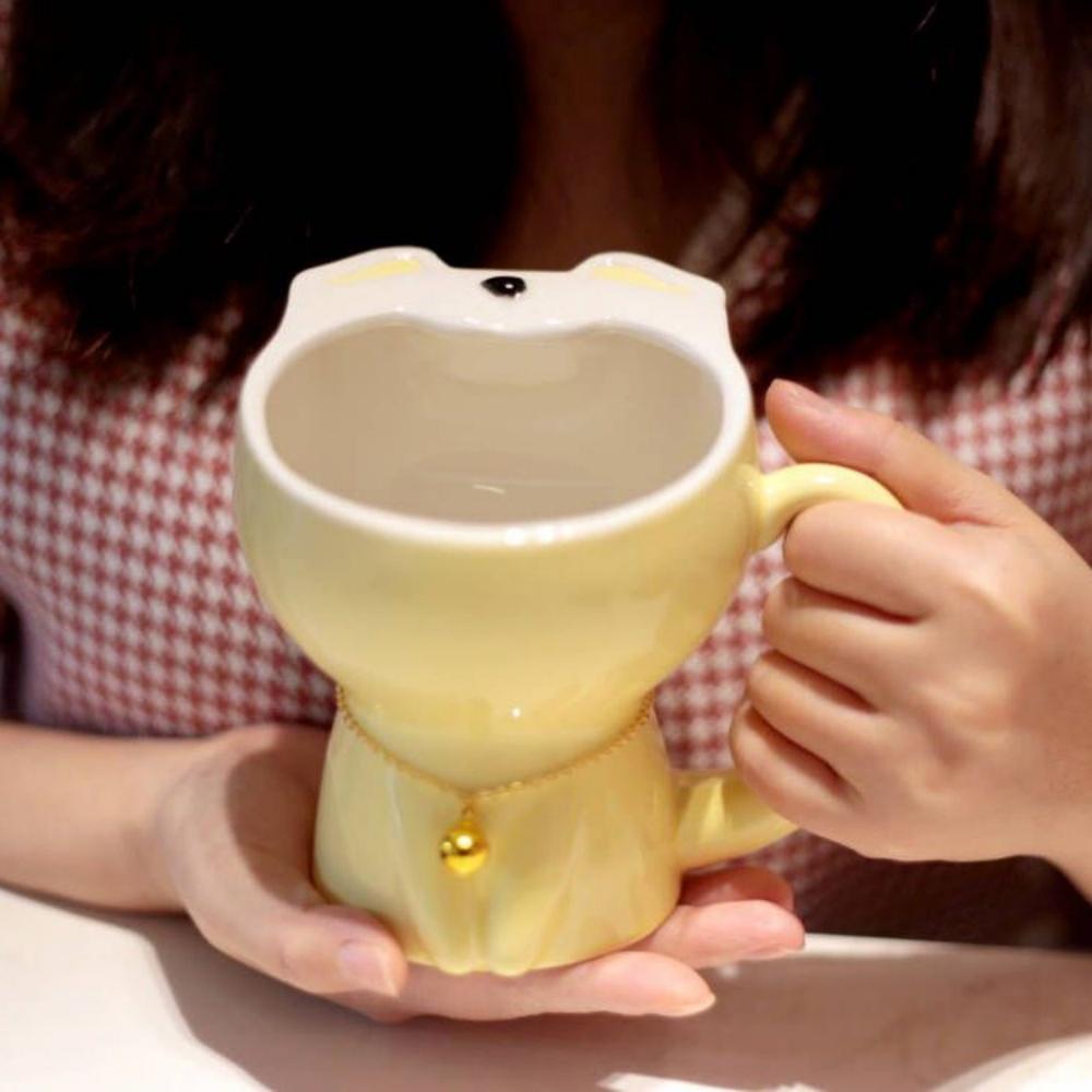 Мультяшная Животная Кружка С Открытым Ртом Керамическая Фарфоровая Кошка Кролик Медведь Кофейная Чайная Кружка С Ручкой Кружка Для Завтрака