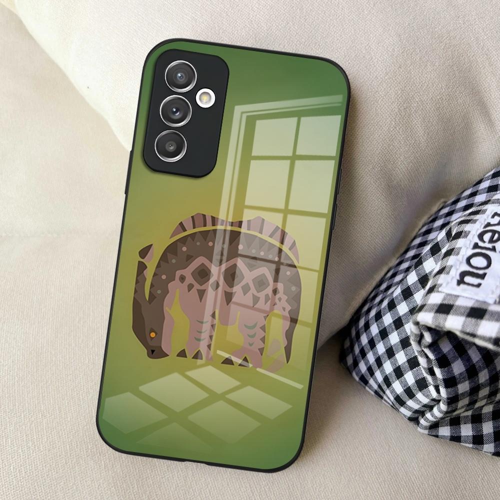 Чехол для телефона M-Monster Hunter для S25 Samsung S24 Ultra S23 Fe S22 Plus S20 S21 A16 A54 A34 A53 Стеклянная крышка