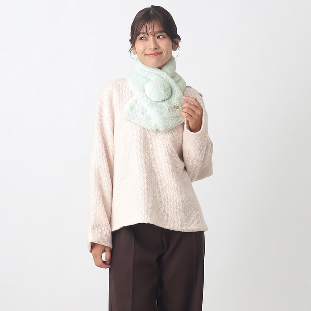 АКСЕССУАРЫ Шубка из искусственного меха с помпоном 50076 Off White [Paul&Joe] [Moonbat]