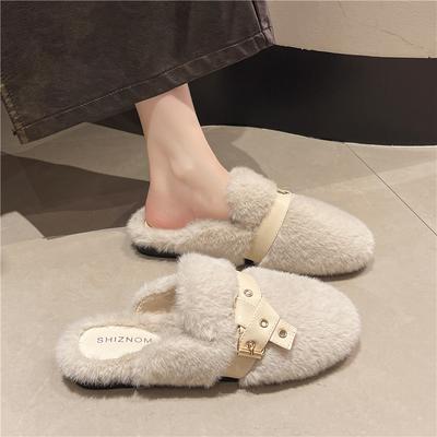 Новые модные меховые туфли женские тапочки с низким носком на платформе из флока роскошные шлепанцы женские плюшевые туфли на плоской подошве дизайнерские мягкие базовые