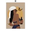 Abstract Butterfly Monstera Black Fashion Girl African Art Nordic PostersCanvas Painting  Prints Wall Pictures Living Room Decor