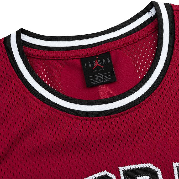 Jordan NBA Kids Letter Pattern Printed Breathable Mesh Basketball Jersey Kids Jersey Red DO1968-687