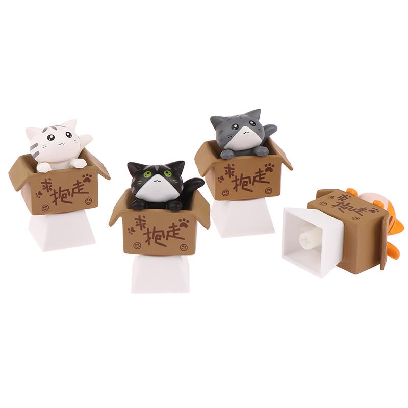 1шт мультяшный кот клавиши клавиатуры трехмерные милые аниме механические колпачки