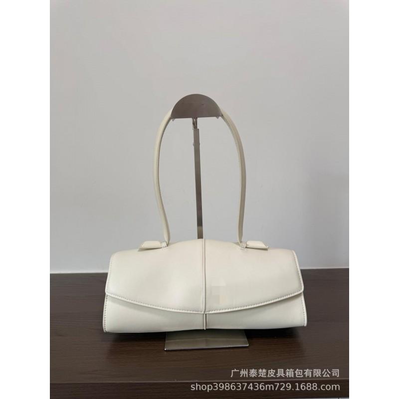 Womens Genuine Leather Shoulder Underarm Bag Simple Fashion Pillow Top Layer Cowhide Handbag