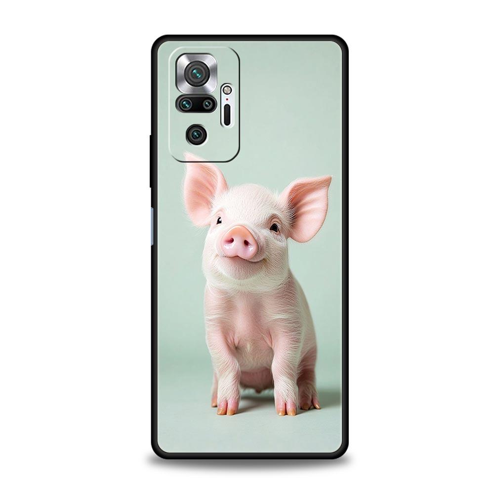 Милый Чехол-Крышка для Телефона в Виде Свиньи для Redmi 14C 10C Note 15 14 13 12 10 11 K40 Pro Plus 5G Мягкий ТПУ Корпус Ударопрочный Fundas Capas Сумки