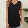 Весна и лето Новый однотонный круглый вырез свободный безрукавный жилет футболка