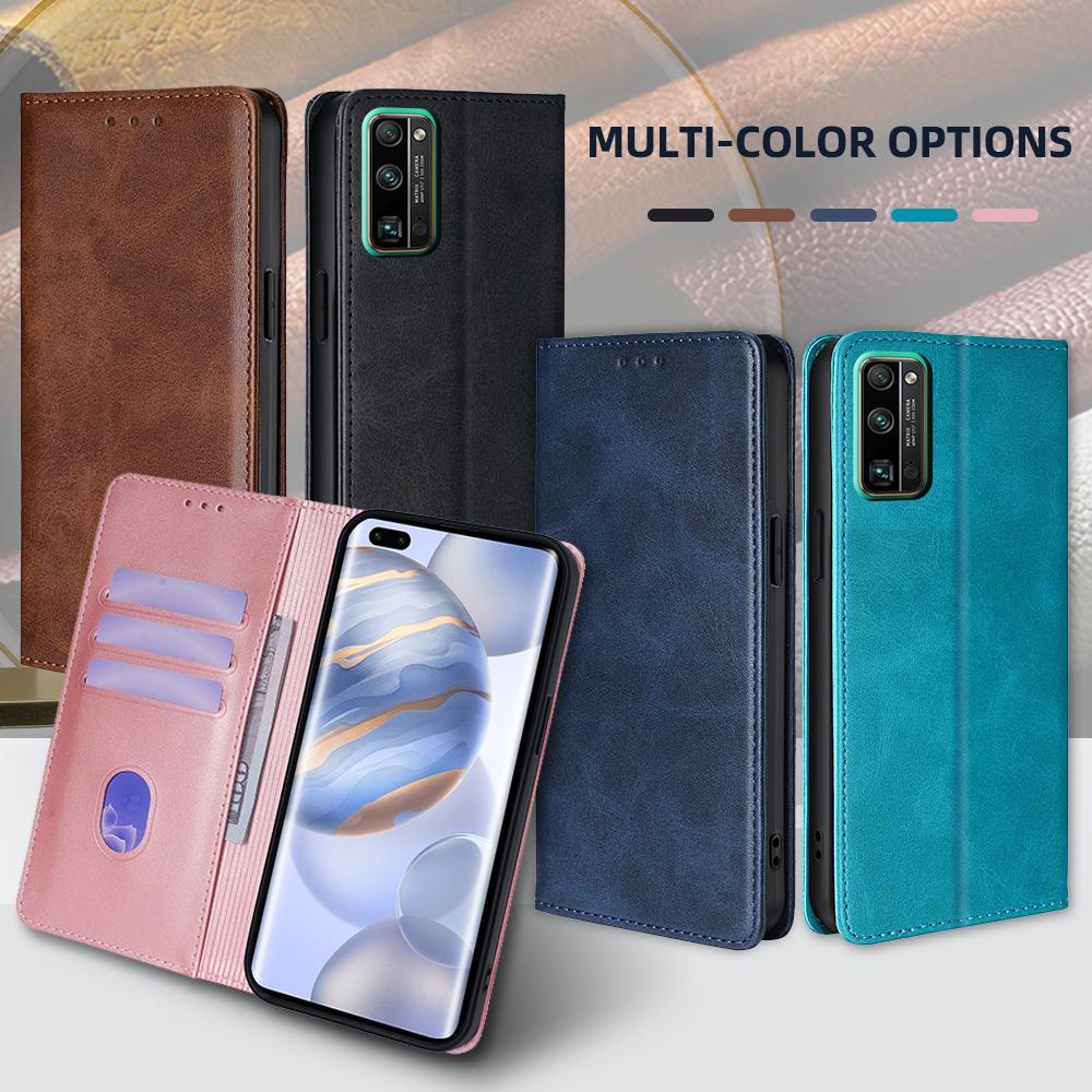 Чехол для Honor 30 20 10 8 Pro 10X 9X Lite 30S 9A V9 Магнитный раскладной чехол для телефона Роскошный кожаный чехол-кошелек с отделениями для карт