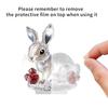 Clear Faux Crystal Bunny Figurine 2D Flat Acrylic Rabbit Table Sign for Home Office Garden Patio Desktop Decoration