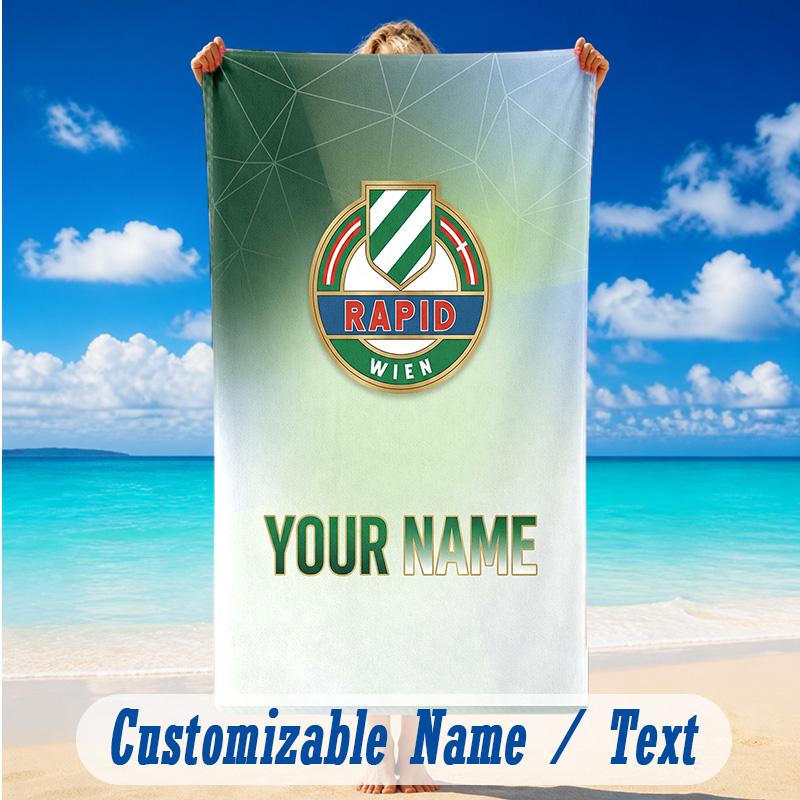 Beach Towel Custom Name Text, Quick Dry Large Towel For Beach HomeRapid Wien FC