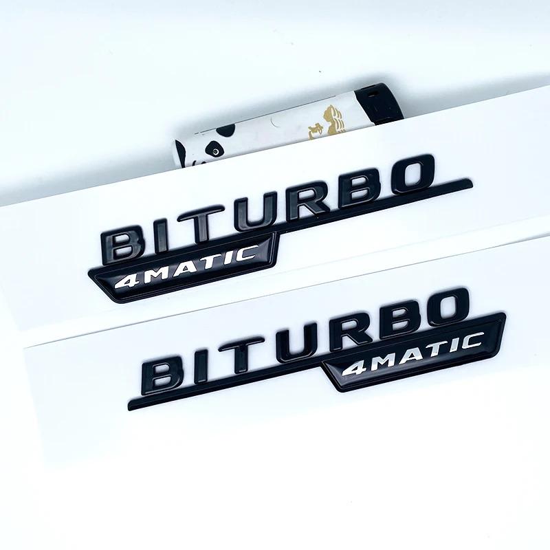 3D Flat Fo Turbo BITURBO V8 BITURBO 4MATIC 4MATIC+ V8 V12 BITURBO Plus Emblem for Benz GT Car Fender Side Sticker BB1