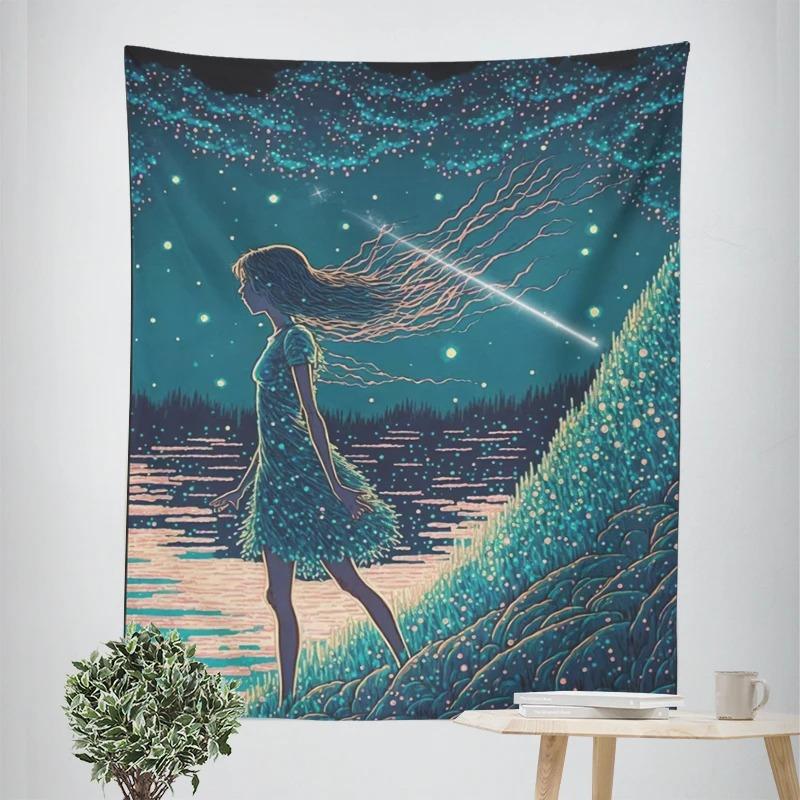 Гобелен для офиса, гостиной, анимационной сцены, красочная подвесная ткань, украшение для дома, стены, гобелен