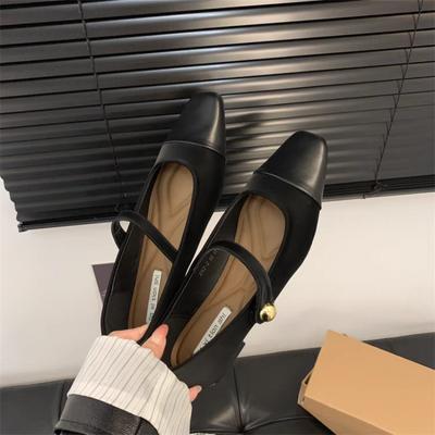 Мода 2024 Весна Новые женские туфли на плоской подошве Модные красные женские туфли Мэри Джейн на плоской подошве Женские туфли с квадратным носком Балетки для улицы