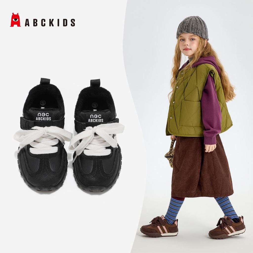 ABCkids Новые зимние детские ботинки с плюшем: Универсальные Аган для девочек и модные спортивные стили для мальчиков