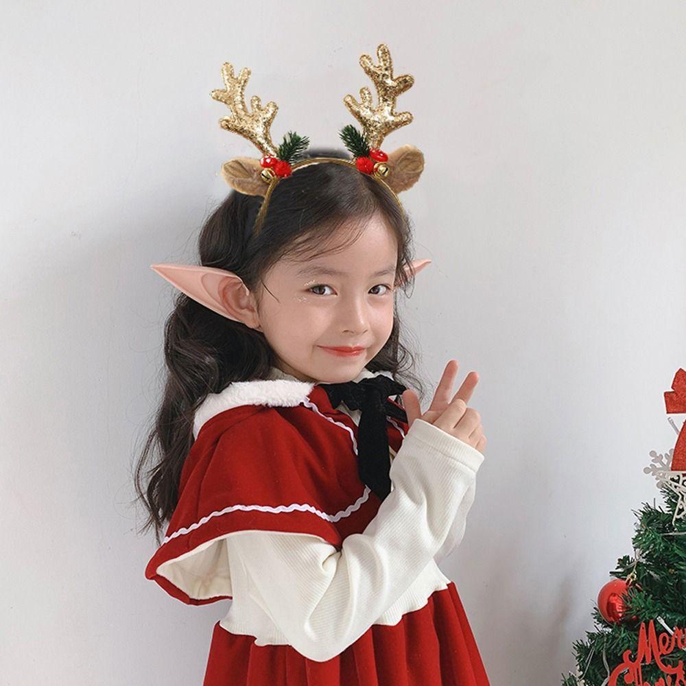 Deer Horn Funny Sequins Women Hair Hoops Elk Antler Christmas Headbands Korean Style Hairbands