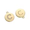 Copper Zirconium Inlaid Circular 26 Letter Pendant For DIY Jewelry Making Craft Accessories