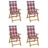 Day and Night - Day and Night Reclining Garden Chairs 4 Pcs Solid Acacia Wood Cushions