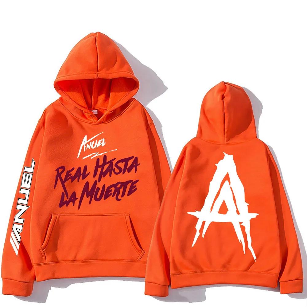 Anuel AA Graphic Printing Hoodie With Pocket Harajuku Fleece Sweatshirt Long-sleeved Punk Clothing Unisex Vintage Soft Pullovers