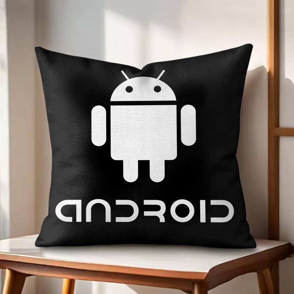 Cool AAndroid Cushion Cover Natural Linen Organic Fabric DoubleSided Printing Couch Pillow Covers Home Decor