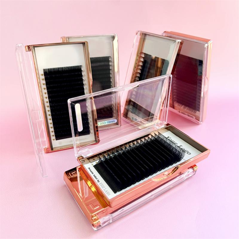 ESSI LASH Super Matte Black Cashmere Lash Extensions Faux Mink Volume Lash Trays Custom Logo Velvet Eyelash Extensions