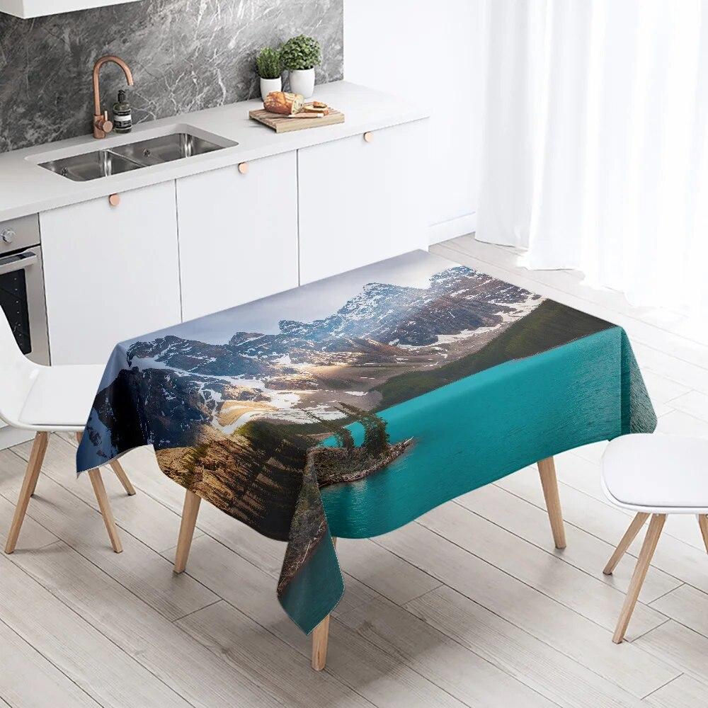 Красивые природные пейзажи с принтом скатерть на открытом воздухе для пикника, кемпинга, устойчивая к пятнам, водонепроницаемая скатерть, украшение для дома