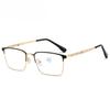 Trendy Business Half-rim Glasses Frame Gold Wire Anti-blue Light Flat Glasses for Men and Women Reading Glasses